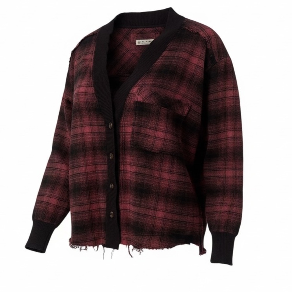We The Free Plaid Button-Up Blazer